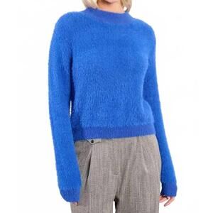 NEW MOLLY BRACKEN fluffy sweater in royal blue